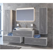 Тумба подвесная с раковиной Aqwella Genesis 120 см GEN0112MG, белый/серый, Цвет фасада: серый - фото 5