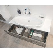 Тумба подвесная с раковиной Aqwella Genesis 120 см GEN0112MG, белый/серый, Цвет фасада: серый - фото 3