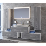 Пенал подвесной Aqwella Genesis П35/MG 35 см GEN0535MG, белый/серый - фото 3