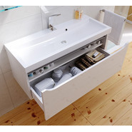 Тумба подвесная с раковиной Aqwella Verona 80 см Ver.01.08/W, Цвет фасада: белый - фото 3