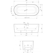 Ванна отдельностоящая Cezares Metauro 180x80 см METAURO-INT-Central-180-80-60-W-MATT, белый матовый - фото 2