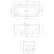 Ванна акриловая Cezares Metauro 180x80 см METAURO-INT-Wall-180-80-60, белый глянцевый - фото 2