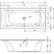 Ванна акриловая Riho LINARES 170x75 см BT4400500000000, Размер - мм: 1700х750 - фото 6