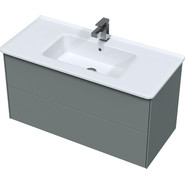 Тумба подвесная с раковиной Mirsant Ultra 100 см (раковина Next 100), серый матовый - фото 