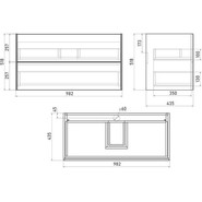 Тумба подвесная с раковиной Mirsant Ultra 100 см (раковина Next 100), серый матовый - фото 5
