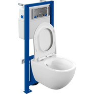 Инсталляция с подвесным унитазом комплект: Cersanit LINK PRO LP 64916 с подвесным унитазом Brasko Smart CO DPL EO SLIM сиденье дюропласт, крепление - фото 2