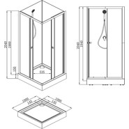 Душевая кабина Loranto Neo 100х100 см CS-21801-100, чёрный/прозрачное - фото 2