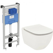 Инсталляция с подвесным унитазом комплект: Ideal Standard Prosys Frame 120 M R020467 с подвесным безободковый унитазом Ideal Standard Tesi AquaBlade T0079V1 (белый матовый) сиденье микролифт - фото 