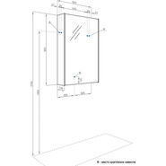 Зеркало-шкаф Акватон Либерти 65 см 1A279302LYC70, дуб эльвезия - фото 4