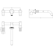 Смеситель для раковины настенный Boheme Elegante 152-2-MG-EL, matt gold - фото 5