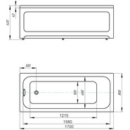 Ванна акриловая Azario Bella 170x80 см AV.0023170, Размер - мм: 1700х800 - фото 5