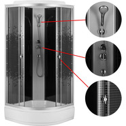 Душевая кабина Loranto 100х100 см CS-1000-25ТМ/М, хром/мозаика - фото 2