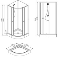 Душевая кабина Loranto Neo 100х100 см CS-21800BP-100, чёрный/прозрачное - фото 2