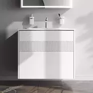 Тумба подвесная с раковиной AM.PM Func 80 см M8FFUX0802WM, белая матовая, Цвет фасада: белый матовый - фото 