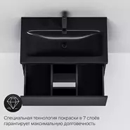 Тумба подвесная с раковиной AM.PM Gem 75 см M90FHX07522BM, чёрная матовая - фото 6