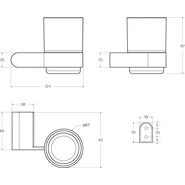 Стакан для зубных щеток Cezares Stylus STYLUS-TUMS-NOP, цвет чёрный матовый - фото 3