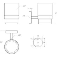 Стакан для зубных щеток Cezares Relax RELAX-TUMS-NOP, цвет чёрный матовый - фото 2
