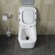 Унитаз подвесной безободковый BelBagno Due-Tor BB5171CH-TOR/SC (Система смыва торнадо) с крышкой микролифт - фото 5