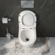 Унитаз подвесной безободковый BelBagno Uno-Tor BB5177CH-TOR/SC (Система смыва торнадо) с крышкой микролифт - фото 4