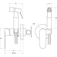 Набор для гигиенического душа Cezares STYLUS-DIF-01 (со скрытой частью), Цвет производителя: хром - фото 3