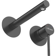 Смеситель для раковины настенный Cezares RELAX-BLI2-2-NOP-W0 (со скрытой частью) чёрный матовый, Цвет производителя: чёрный матовый - фото 3