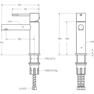 Смеситель для раковины Cezares RELAX-LS2-NOP, чёрный матовый, Цвет производителя: чёрный матовый - фото 4
