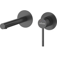 Смеситель для раковины настенный Cezares RELAX-BLI2-2-NOP-W0 (со скрытой частью) чёрный матовый, Цвет производителя: чёрный матовый - фото 