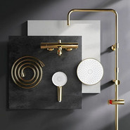 Душевая стойка с термостатом Am.Pm X-Joy F0785A599, золото, Цвет производителя: золото - фото 5