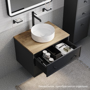 Тумба подвесная со столешницей Iddis Torr 70 см TOR70DVi95K, тёмно-серый - фото 