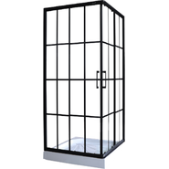 Душевое ограждение CeruttiSpa 90х90 см MUZA90, чёрный/прозрачное - фото 