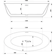 Ванна отдельностоящая CeruttiSpa 170x80 см GRETA170 CT10516 - фото 3