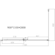 Душевое ограждение Vincea Dice 110x90 см VSR-4D9011CLB (стекло 8 мм) чёрный/прозрачное - фото 3