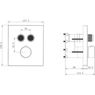 Смеситель для душа с термостатом Vincea VSCV-321T-MGM (со скрытой частью) вороненная сталь - фото 5