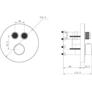Смеситель для душа с термостатом Vincea VSCV-322T-MGM (со скрытой частью) вороненная сталь - фото 5