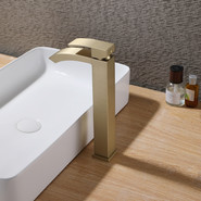 Смеситель для раковины высокий Abber Wasserfall AF8611G, золото матовый, Цвет производителя: золото матовое - фото 2