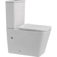 Унитаз-компакт безободковый Abber Rechteck AC1210 с тонкой крышкой микролифт (выпуск горизонтальный), Цвет производителя: белый матовый - фото 2