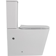 Унитаз-компакт безободковый Abber Rechteck AC1210 с тонкой крышкой микролифт (выпуск горизонтальный), Цвет производителя: белый матовый - фото 6