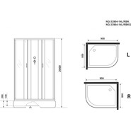 Душевая кабина Niagara Classic 90x80 см NG-33984-14LBK, серебро/матовое (безсиликоновая сборка) - фото 4