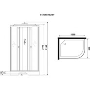 Душевая кабина Niagara Eco 120x80 см E120/80/13L/MT, хром матовый/матовое (безсиликоновая сборка) - фото 4