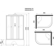 Душевая кабина Niagara Eco 90x80 см E90/80/40R/TN, хром матовый/тонированное (безсиликоновая сборка) - фото 4