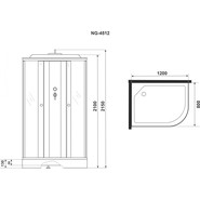 Душевая кабина Niagara Eco 120x80 см E120/80/13L/TN, хром матовый/тонированное (безсиликоновая сборка) - фото 4
