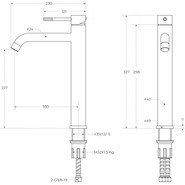 Смеситель для раковины высокий Cezares RELAX-LC1-BORO-W0, брашированное золото, Цвет производителя: брашированное золото - фото 5