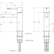Смеситель для раковины Cezares RELAX-LS2-GM, оружейная сталь, Цвет производителя: оружейная сталь - фото 4