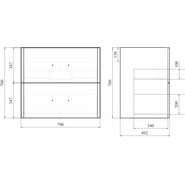 Тумба напольная с раковиной Mirsant Fuji 80/2 см с доводчиком, белый - фото 6
