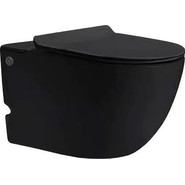 Унитаз подвесной безободковый с импульсным смывом SantiLine SL-5031MB (в комплекте с инсталляцией) чёрный, Цвет производителя: чёрный - фото 