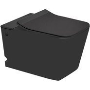 Унитаз подвесной безободковый с импульсным смывом SantiLine SL-5032MB (в комплекте с инсталляцией) чёрный, Цвет производителя: чёрный - фото 