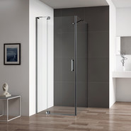 Душевое ограждение Cezares SLIDER-AH-1-80-100/110-C-GM 100-110x80 см (стекло 8 мм) оружейная сталь/прозрачное - фото 2