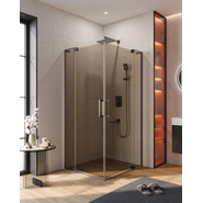 Душевое ограждение Cezares SLIDER-AH-2-70/80-100/110-BR-GM (70-80)x(100-110) см (стекло 8 мм) оружейная сталь/тонированное - фото 