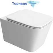 Унитаз подвесной безободковый BelBagno Due-Tor BB5171CH-TOR/SC (Система смыва торнадо) с крышкой микролифт - фото 