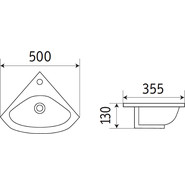 Раковина угловая CeramaLux 50 см 78378 - фото 2